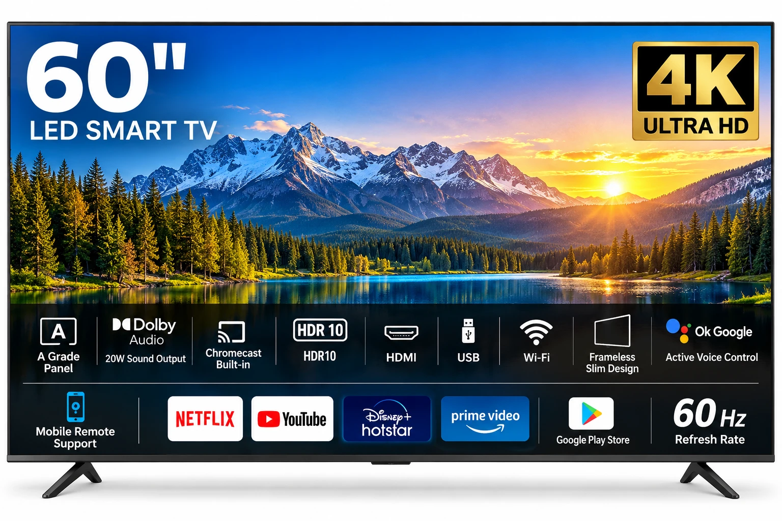 60-Inch Smart LED TV